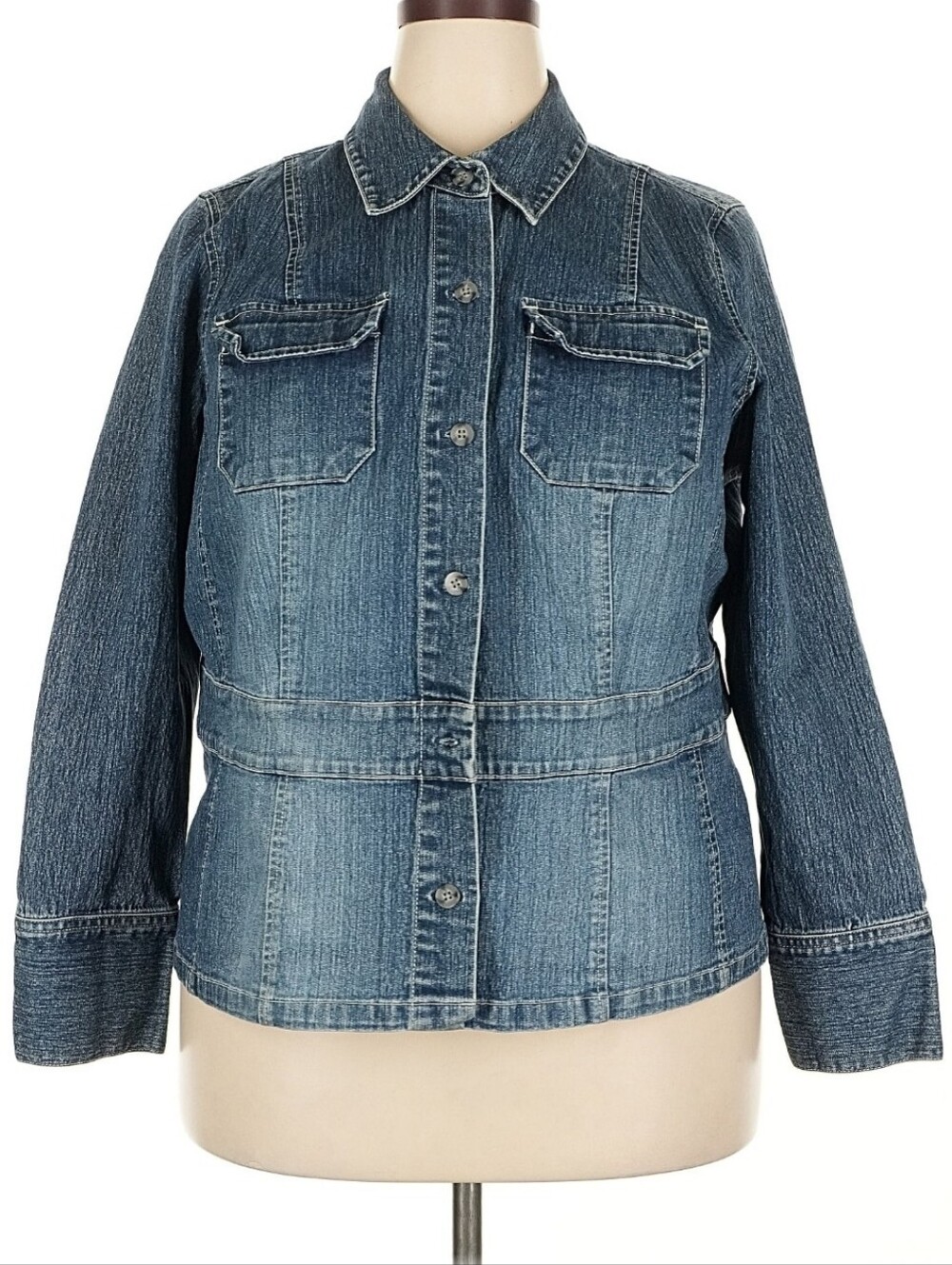 Venezia Denim Jacket NWOT Plus Size Tailored Waist Blue Jean Jacket